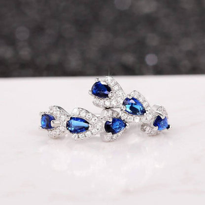 Royal Sapphire Crystal Hoop Earrings