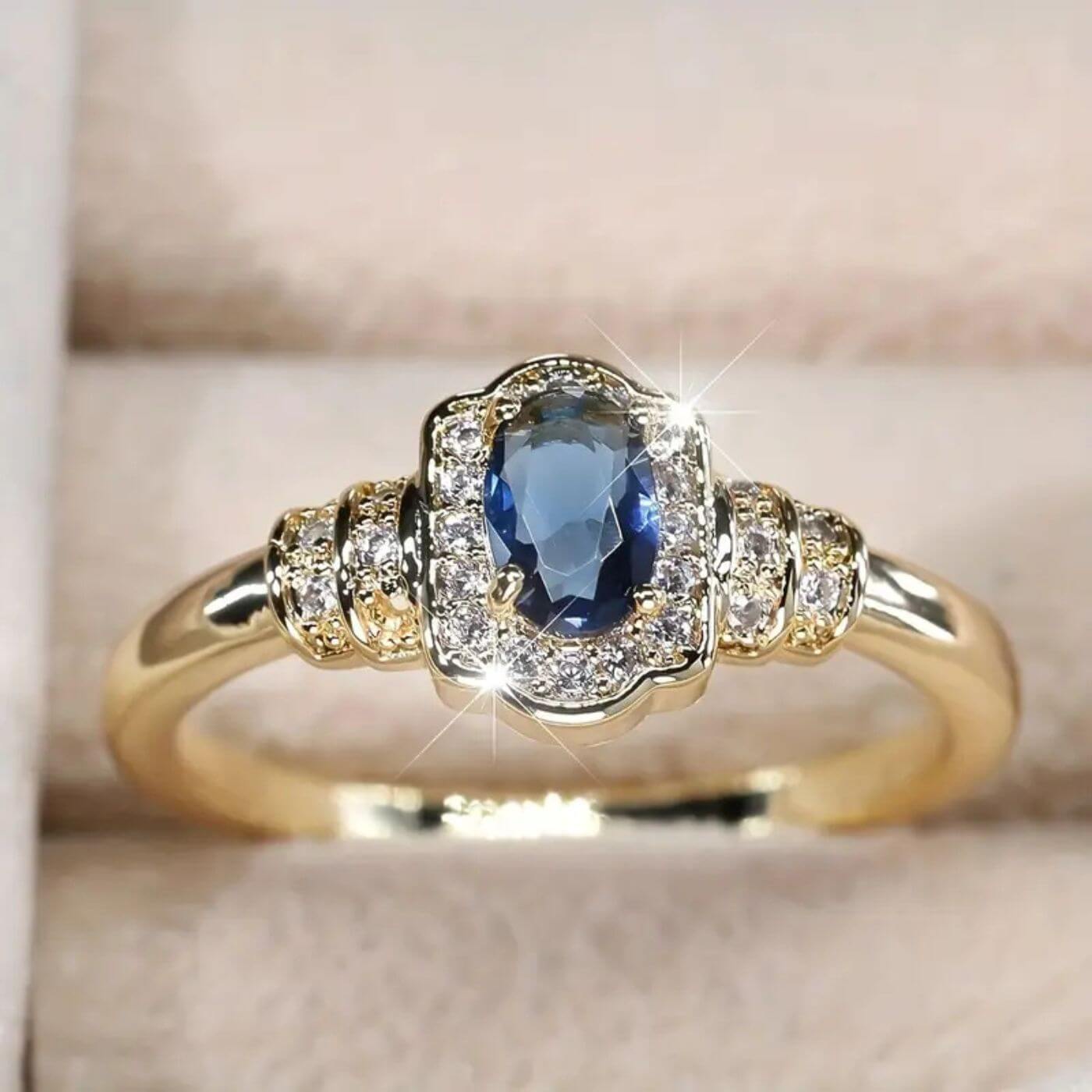 Royal Sapphire Gold Engagement Ring