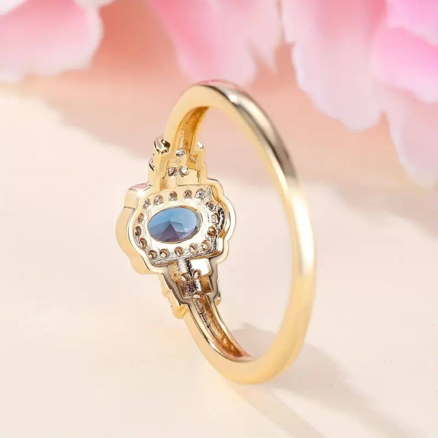 Royal Sapphire Gold Engagement Ring
