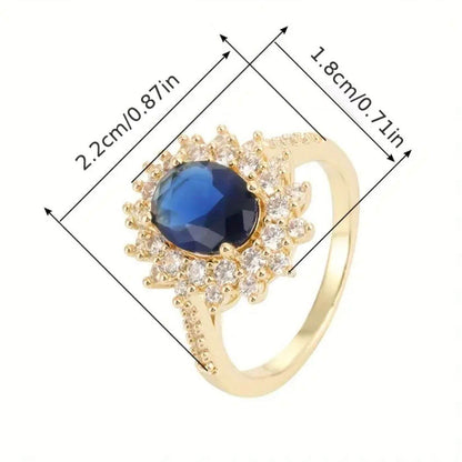 Royal Sapphire Halo Engagement Ring