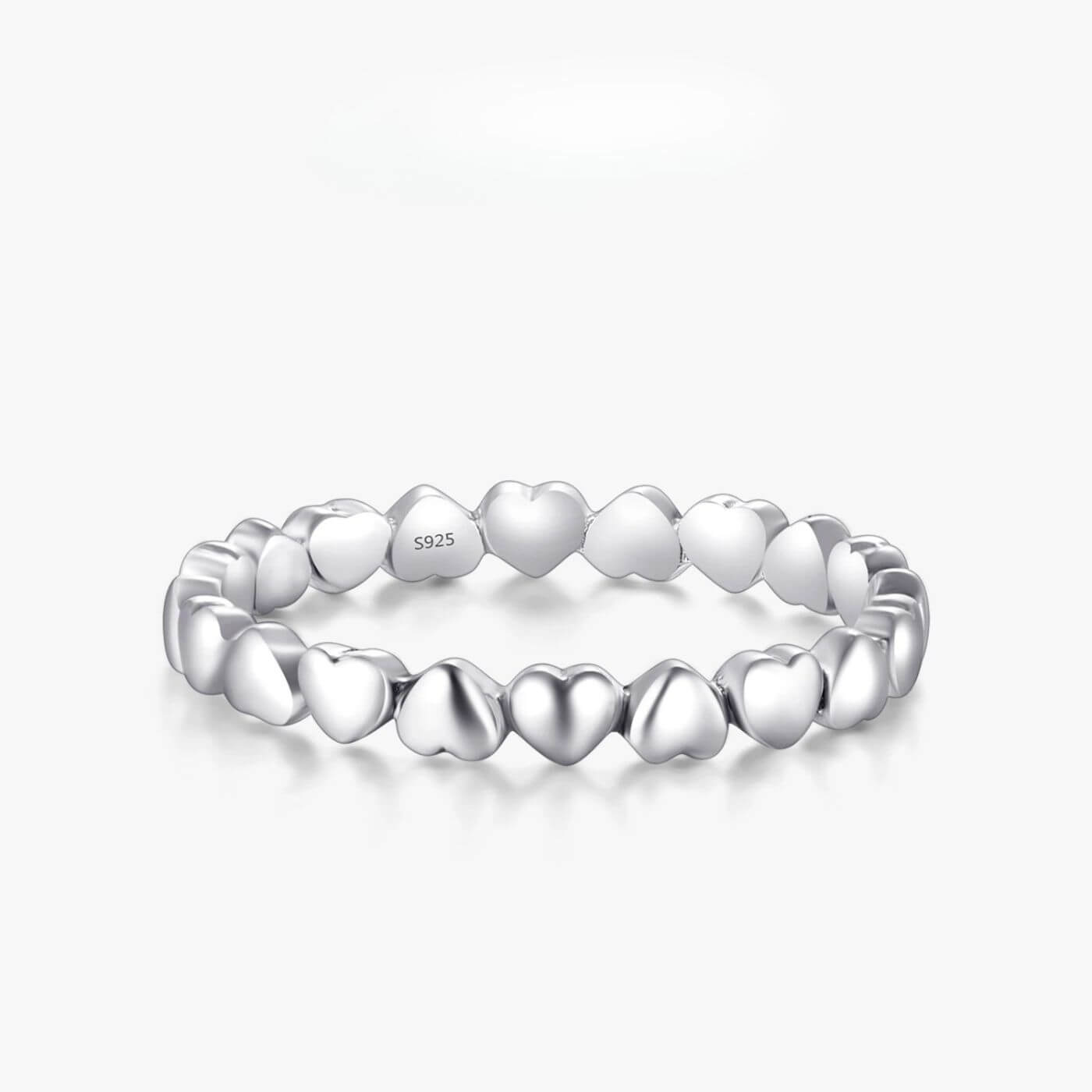 Royal Sterling Silver Heart Pattern Ring