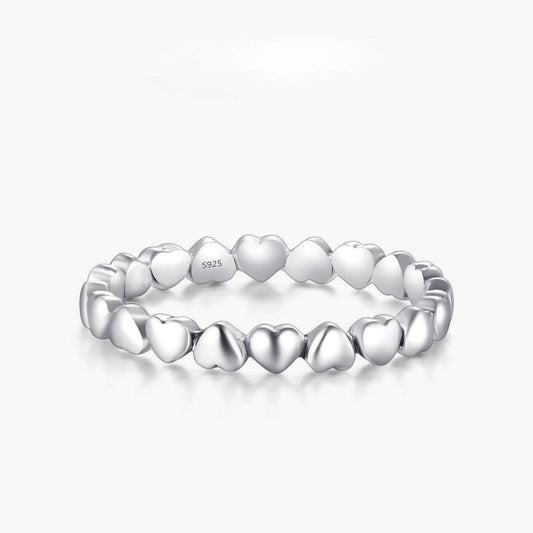 Royal Sterling Silver Heart Pattern Ring