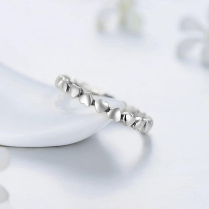 Royal Sterling Silver Heart Pattern Ring