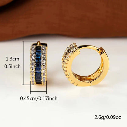 Royal Sapphire Gold Hoop Earrings