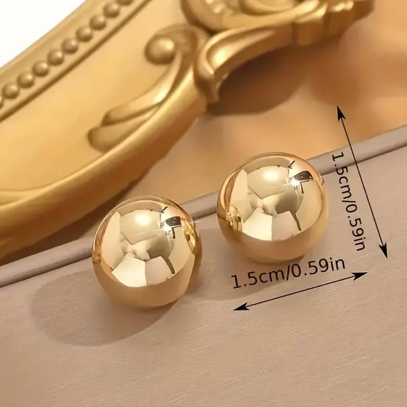 Timeless Polished Gold Button Earrings