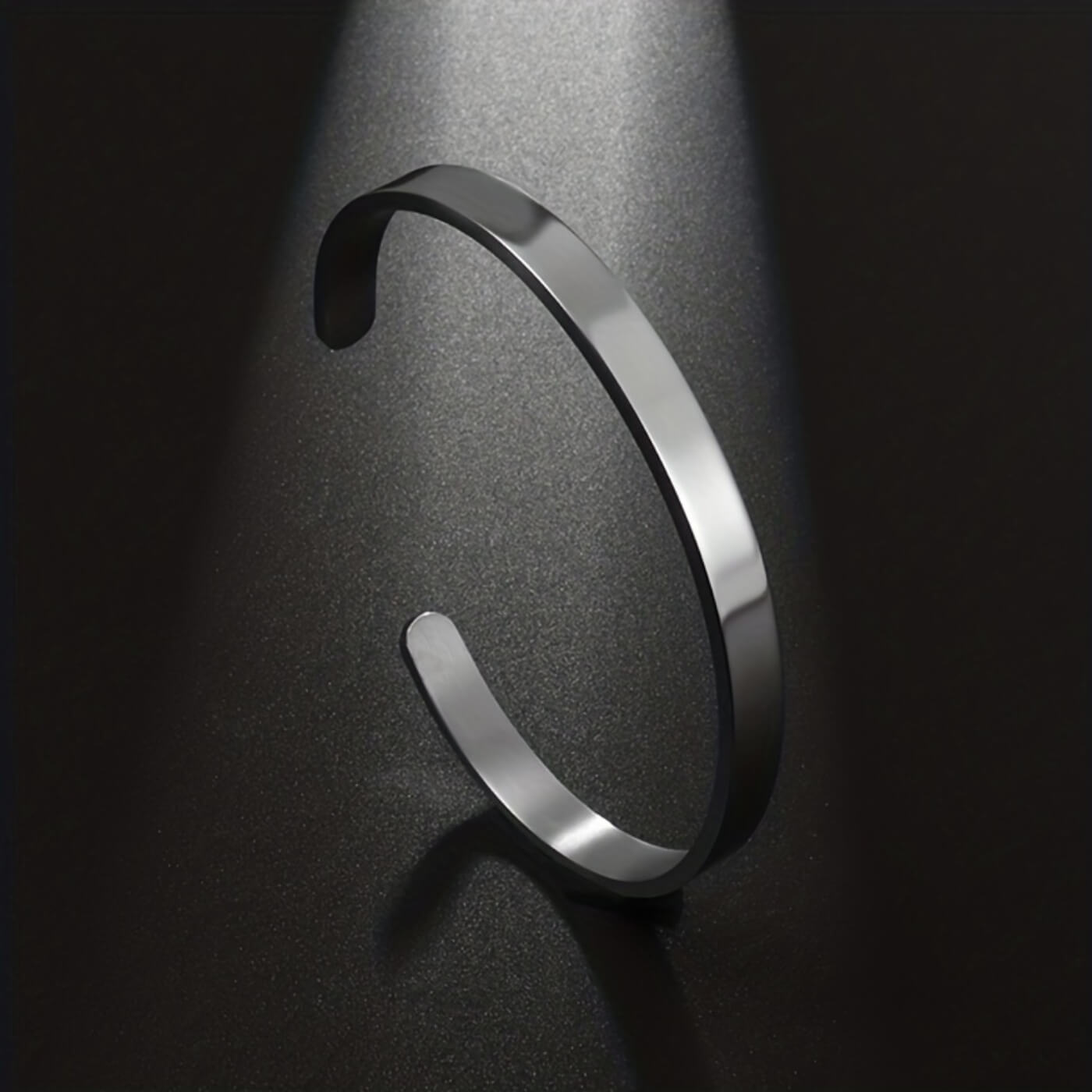 Titanium Shine Minimalist Open Bracelet