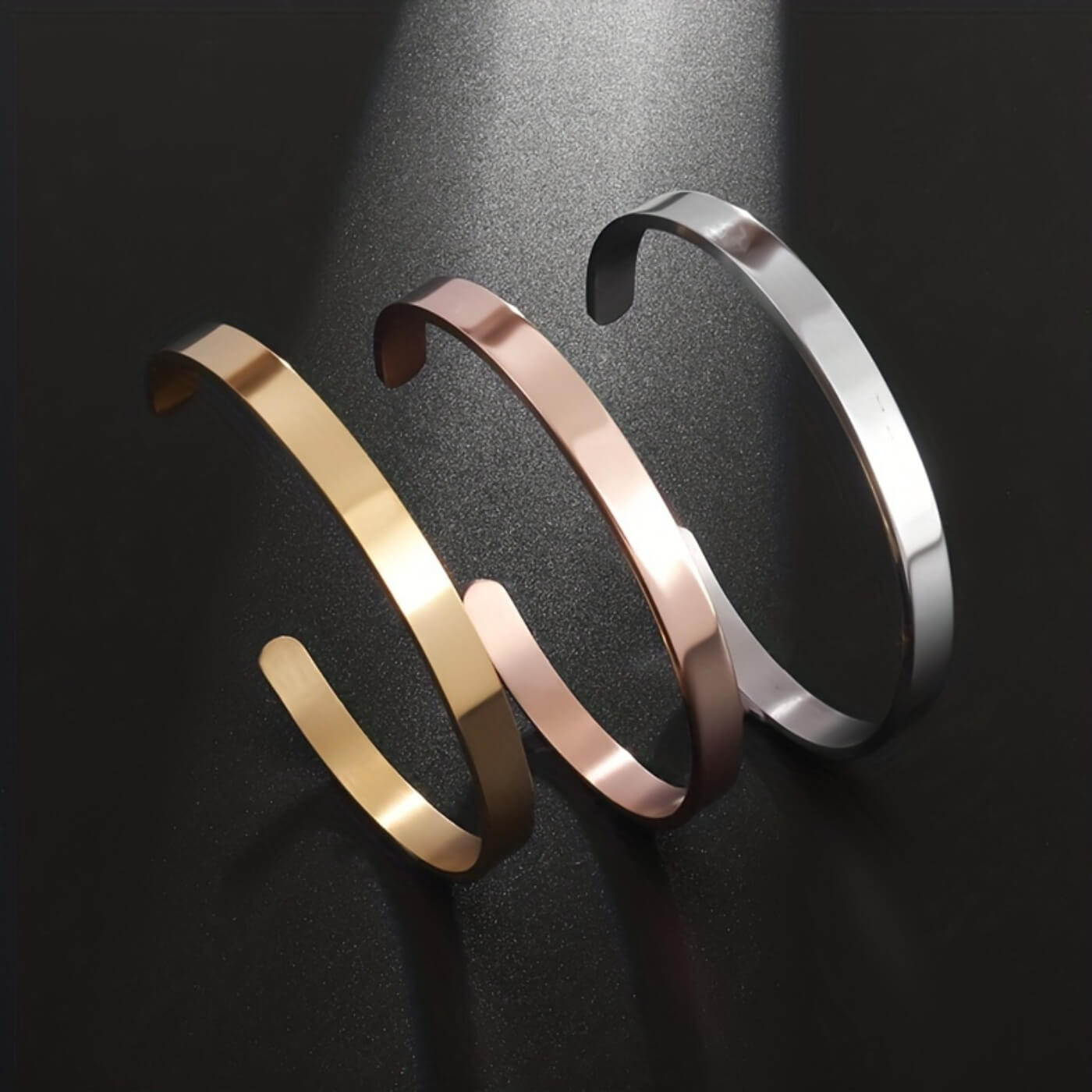 Titanium Shine Minimalist Open Bracelet