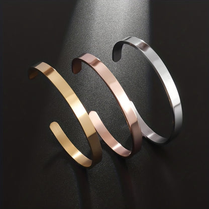 Titanium Shine Minimalist Open Bracelet