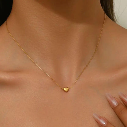 Elegant Golden Heart Charm Necklace